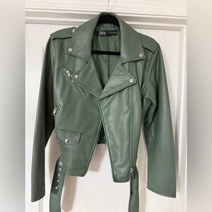 Zara Women's Sage Leather Jacket
